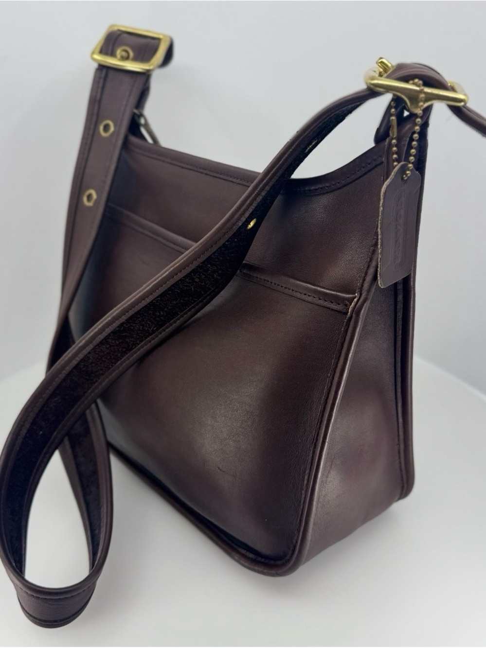 Vintage Coach Legacy Zip 9966 Classic Leather tote purse brass 90s y2k VTG brown
